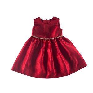 Purple Rose Red Satin Jeweled Dress Girls Size 4T Special Occasion Party Holiday